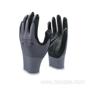 Hespax 13G Nylon Microfoam Nitrile Gloves With Dots